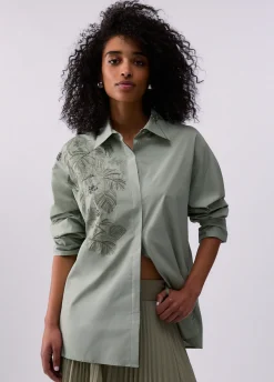 Camicia oversize con ricamo