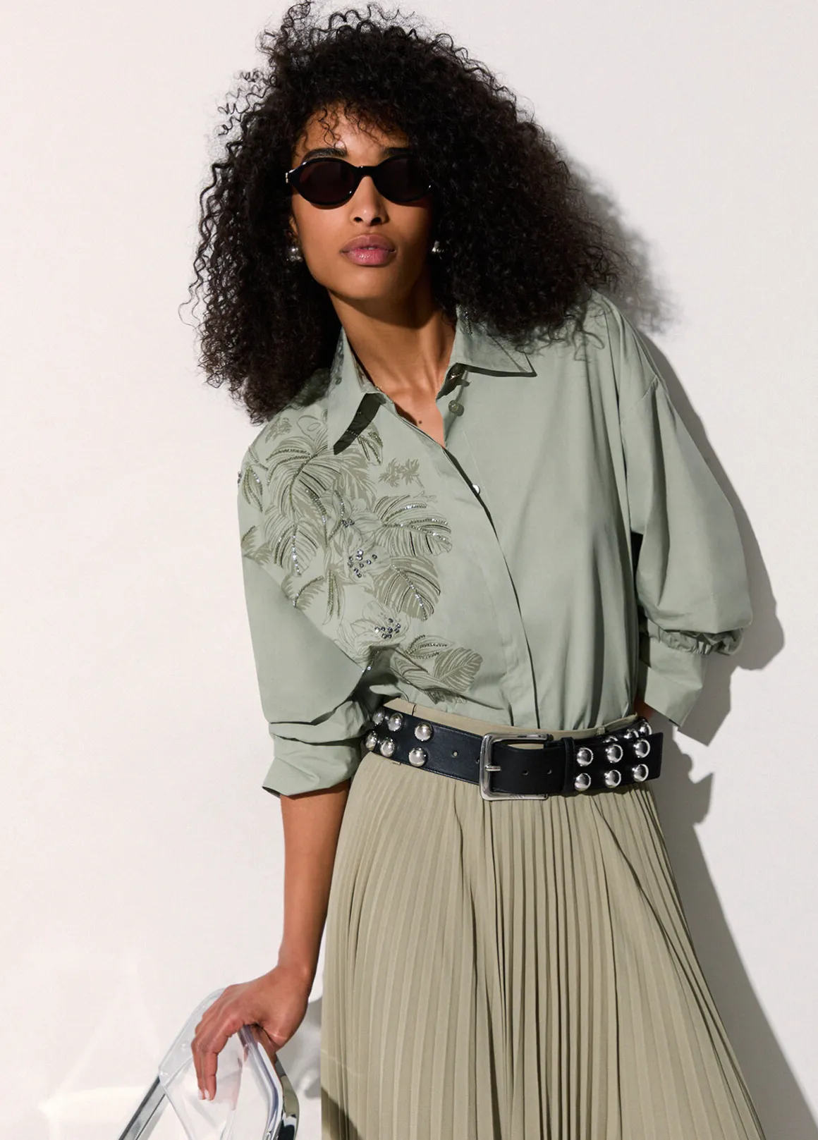 Camicia oversize con ricamo
