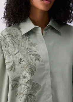 Camicia oversize con ricamo