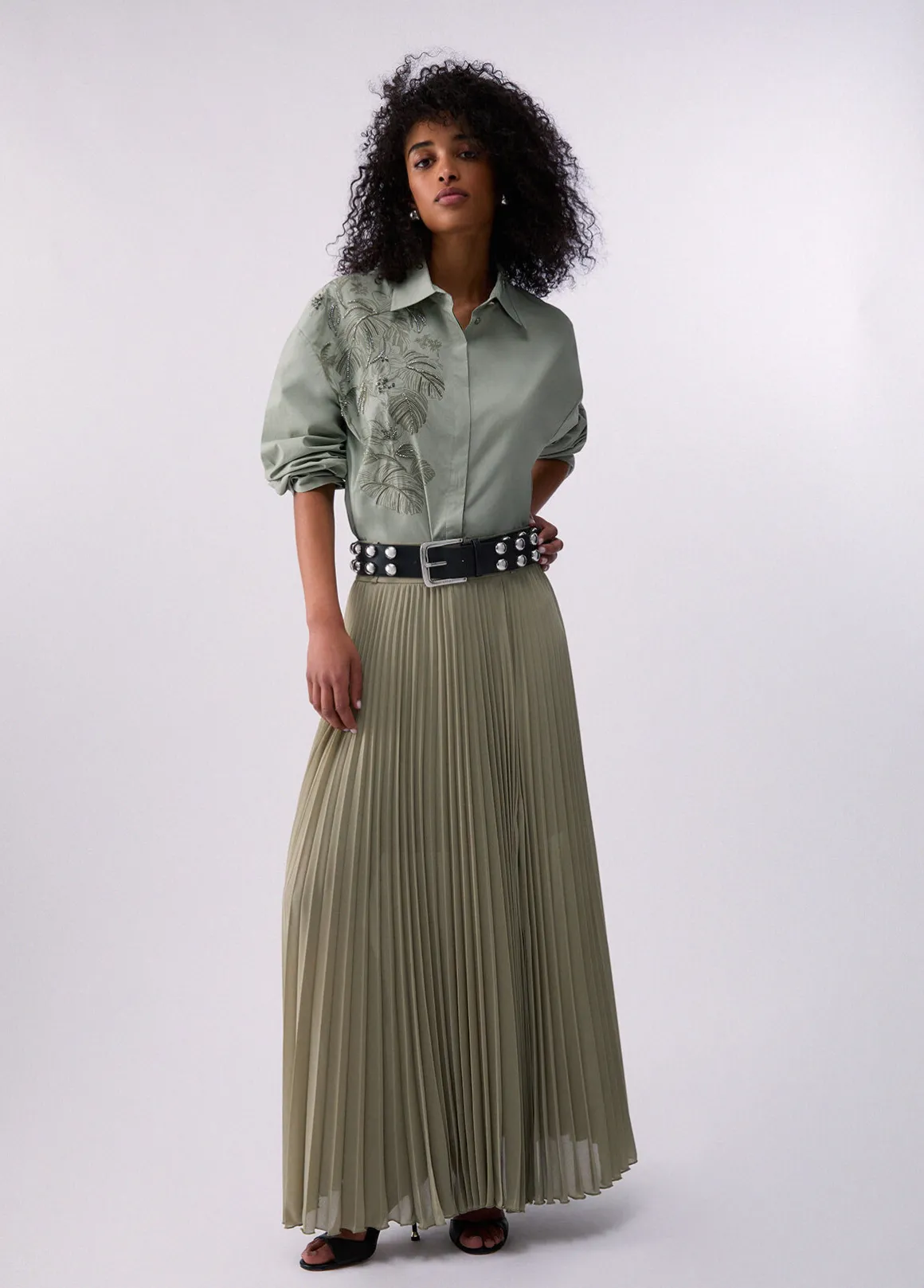 Camicia oversize con ricamo