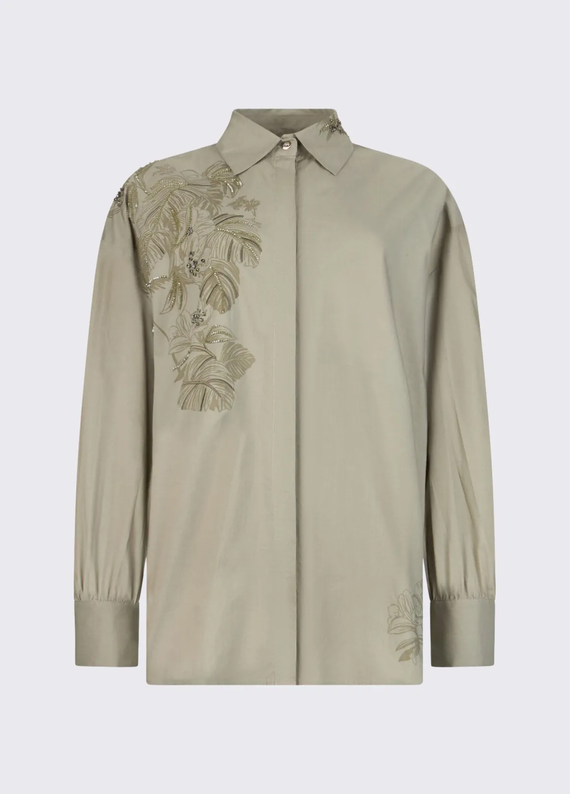 Camicia oversize con ricamo