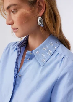 Camicia oxford con strass