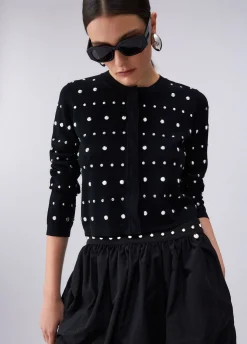 Cardigan con borchie
