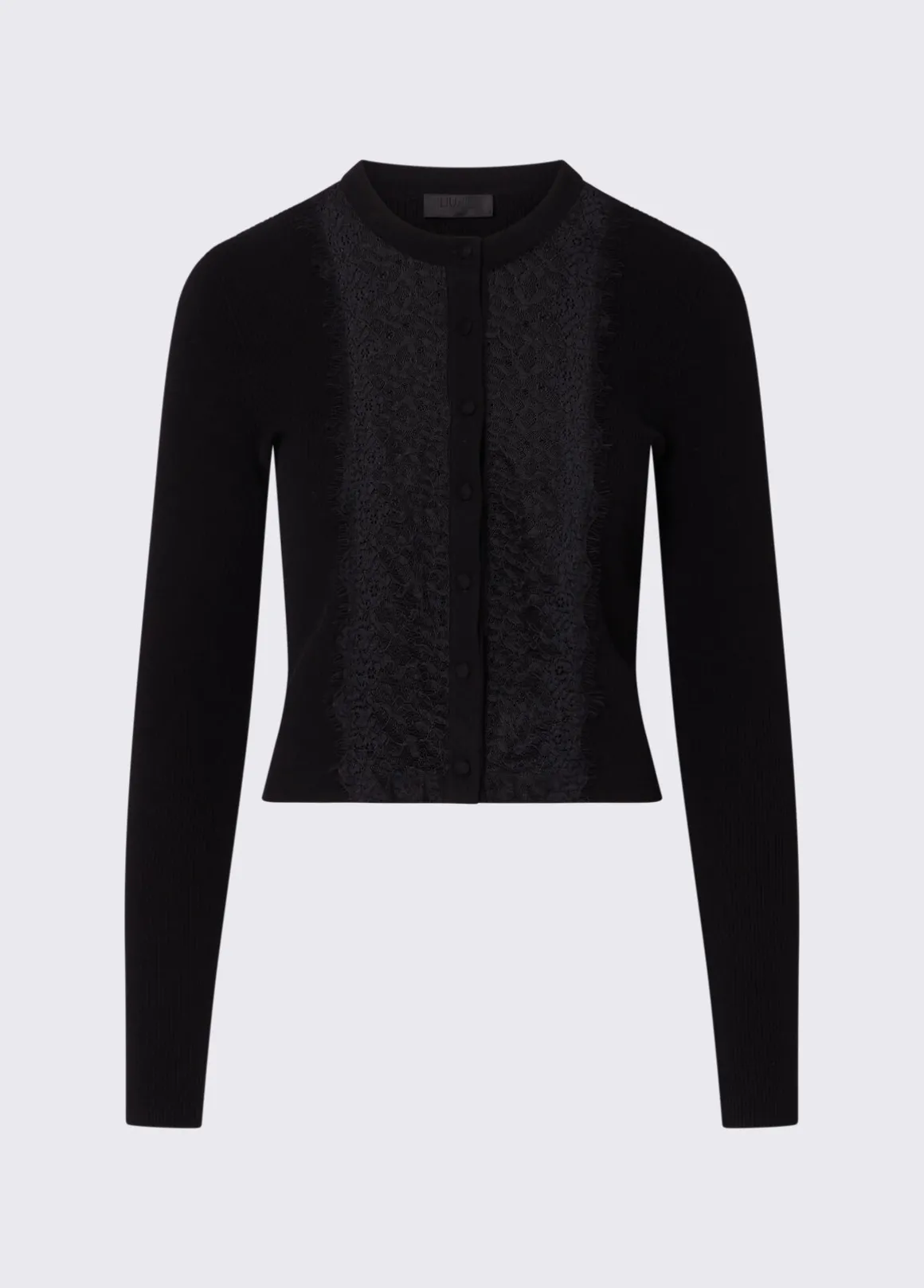 Cardigan con inserto in pizzo