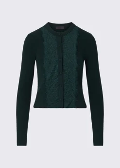 Cardigan con inserto in pizzo