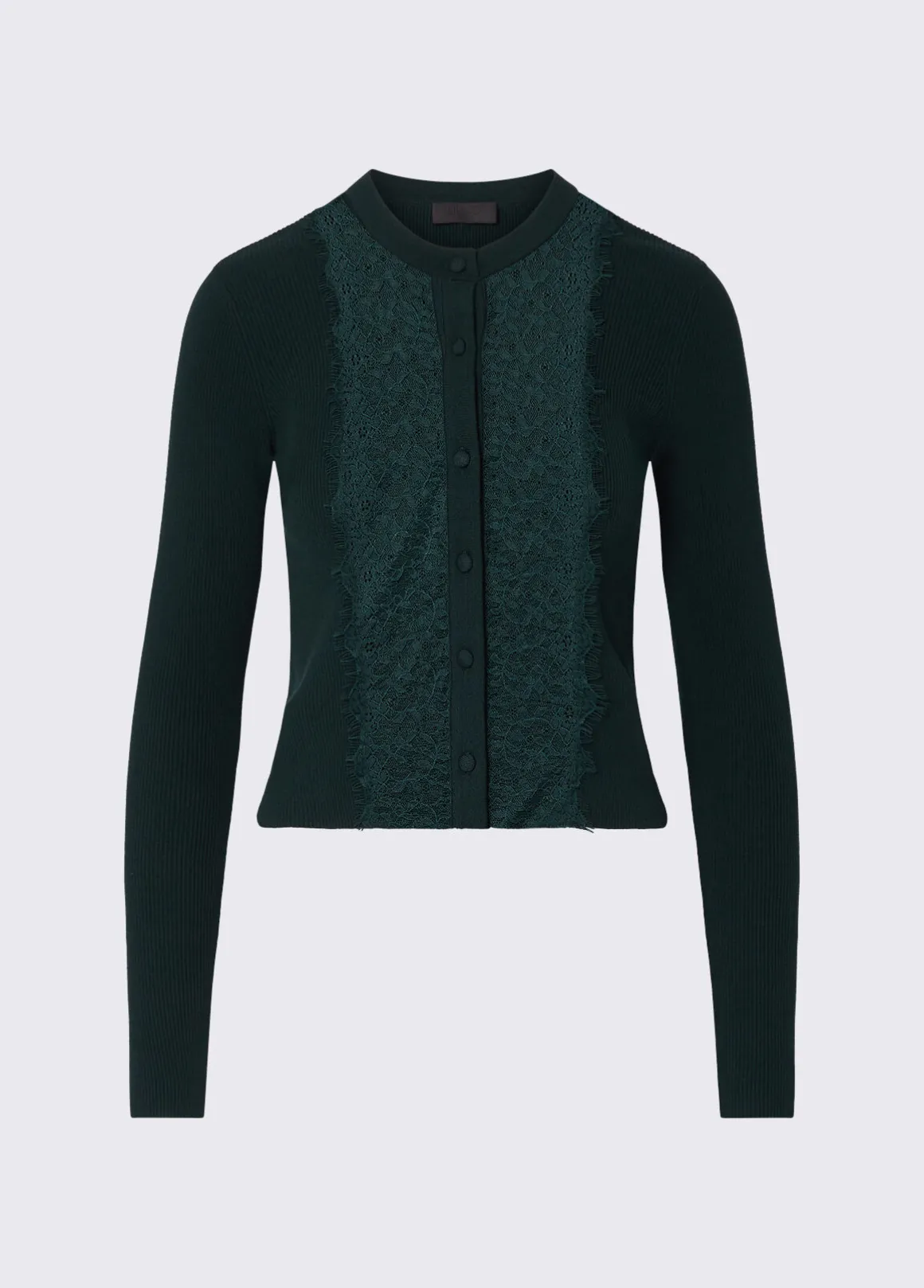 Cardigan con inserto in pizzo