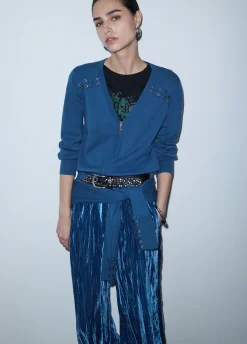 Cardigan con stringhe