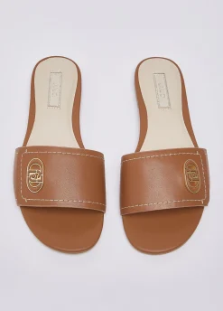 Ciabatte flat in pelle
