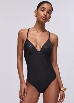 Costume intero zebrato