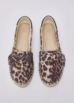 Espadrillas animalier con fiocco