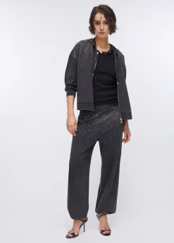 Felpa con cappuccio e strass