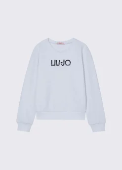 Felpa con logo e strass