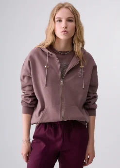Felpa con zip e cappuccio