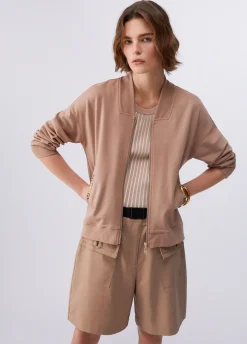 Felpa con zip e dettagli chain