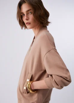 Felpa con zip e dettagli chain