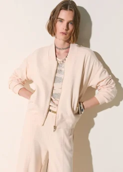 Felpa con zip e dettagli chain