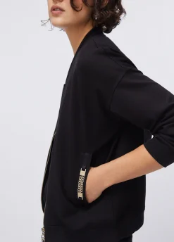 Felpa con zip e dettagli chain