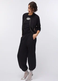 Felpa con zip e dettagli chain