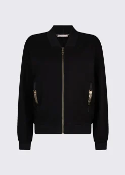 Felpa con zip e dettagli chain