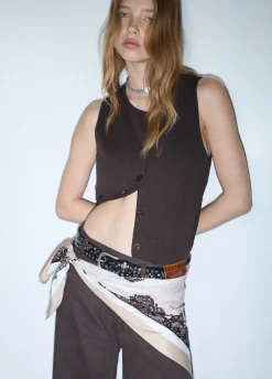 Foulard grande con stampa animalier