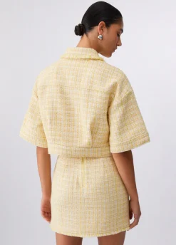 Giacca cropped in bouclé