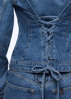 Giacca in denim con stringhe