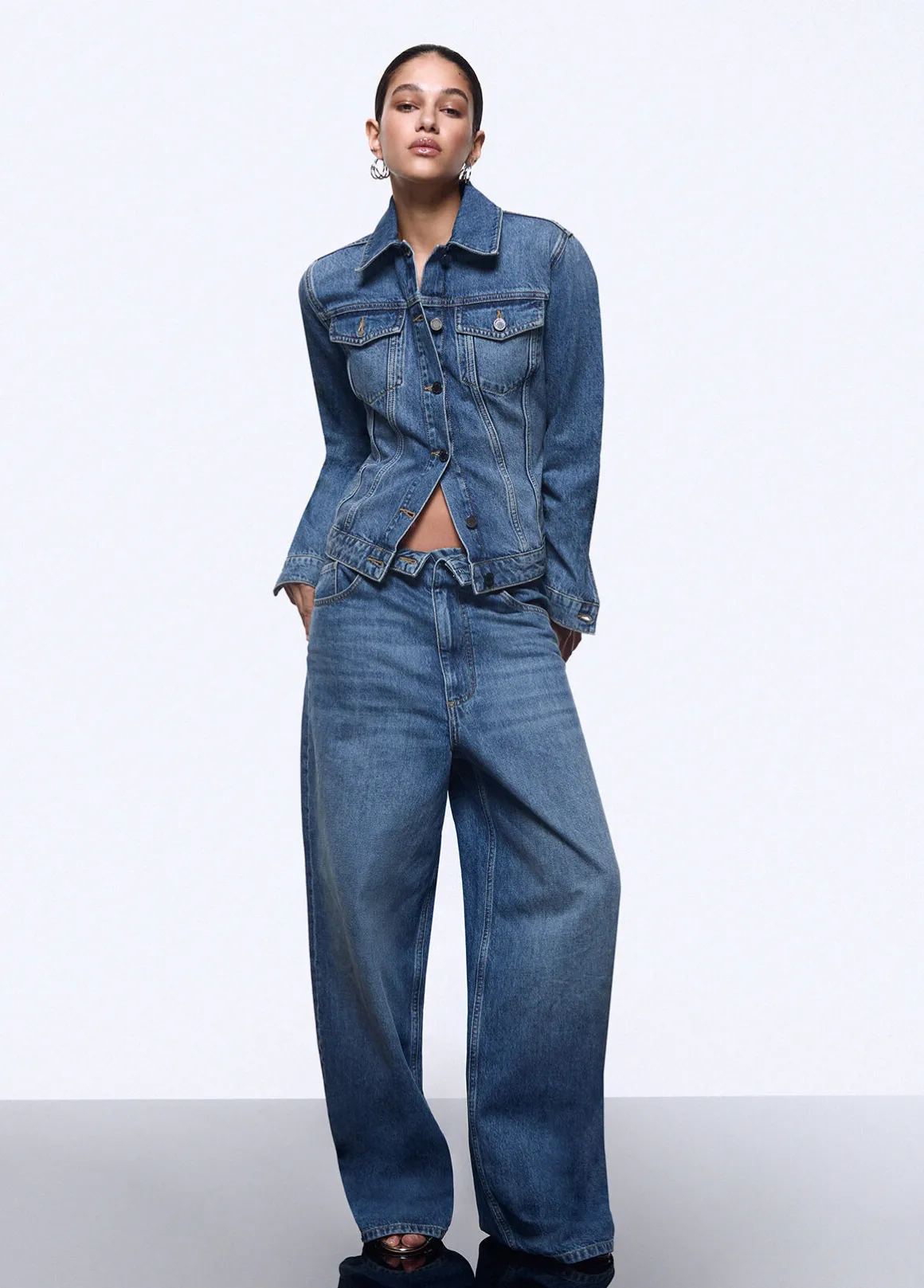 Giacca in denim con stringhe