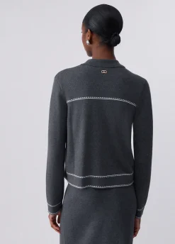 Giacca in maglia con perline