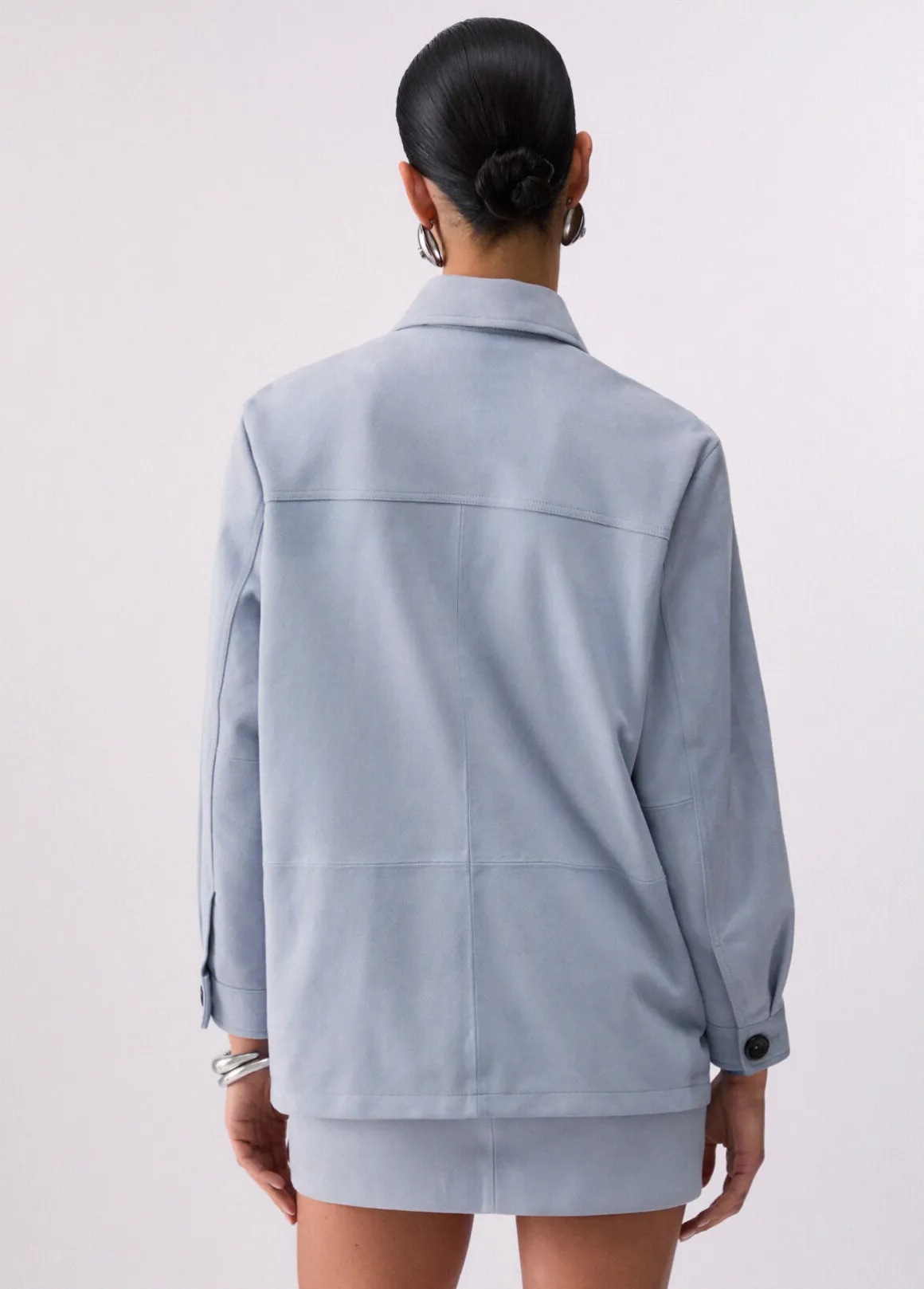 Giacca in pelle scamosciata