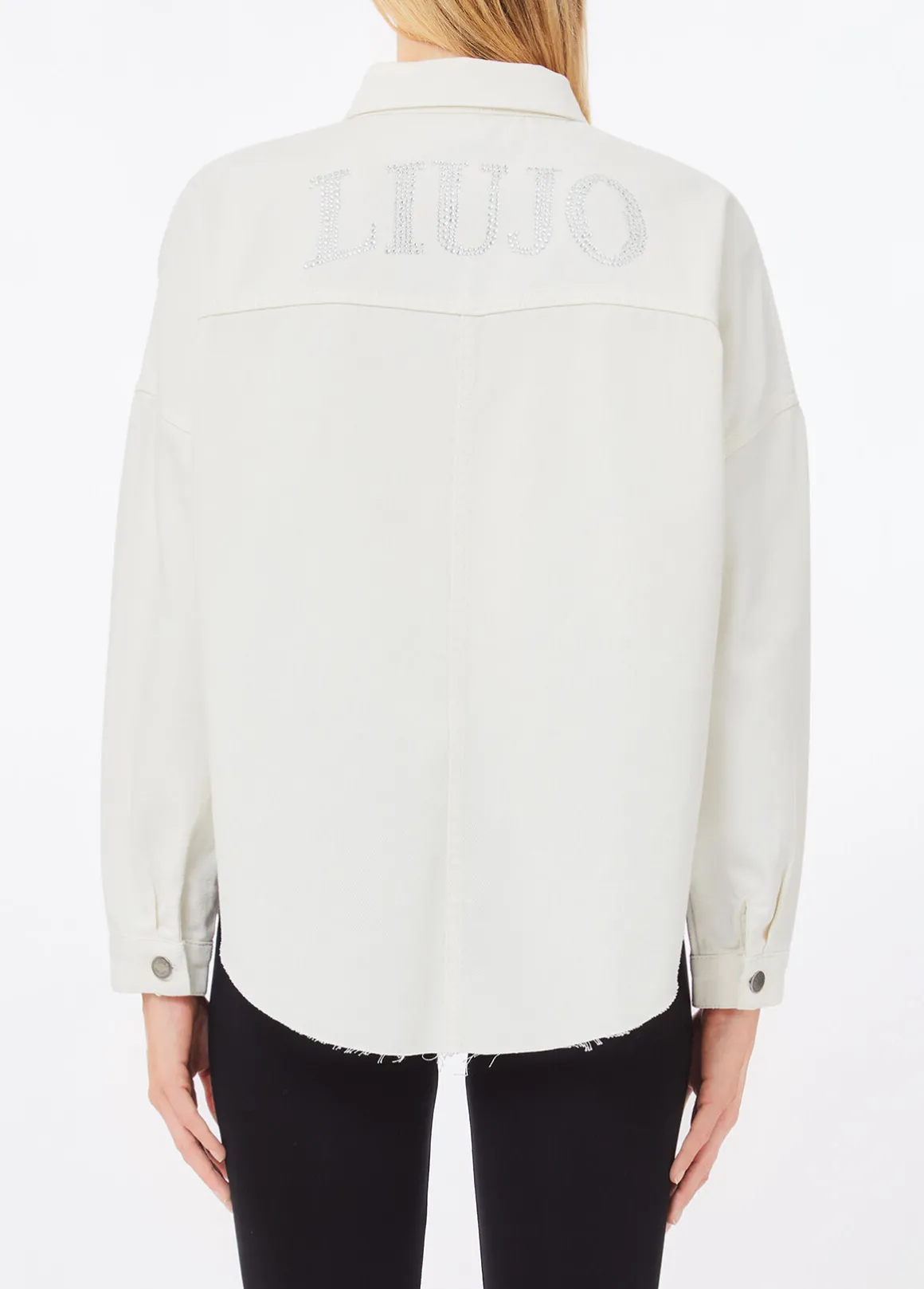 Giacca overshirt con maxi logo