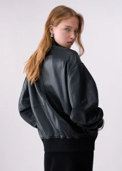 Giacca oversize in pelle