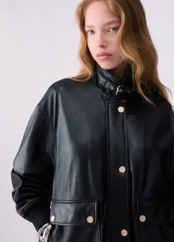 Giacca oversize in pelle