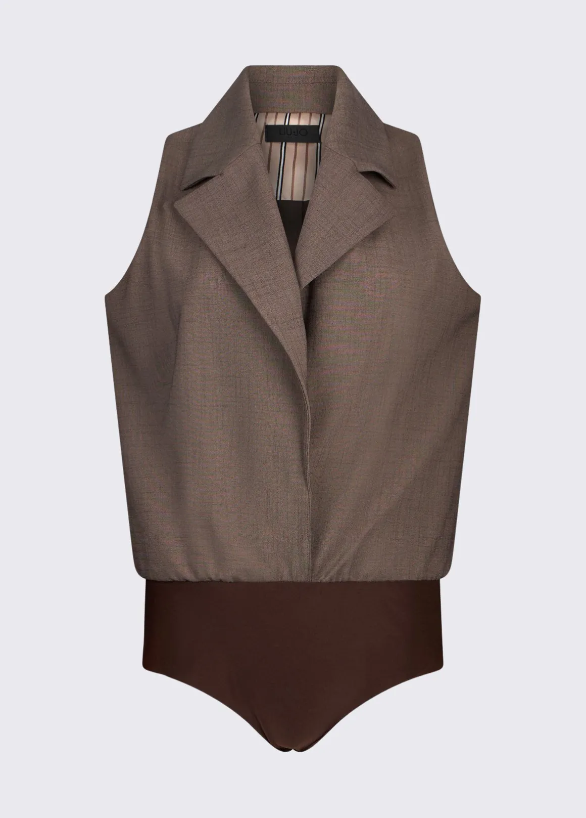 Gilet body in tessuto mélange