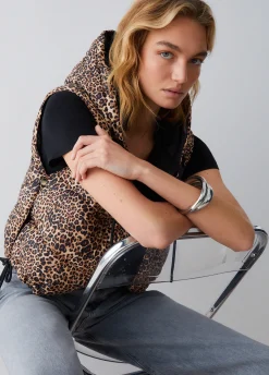 Gilet cropped con cappuccio