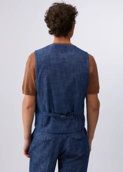 Gilet in denim chambray