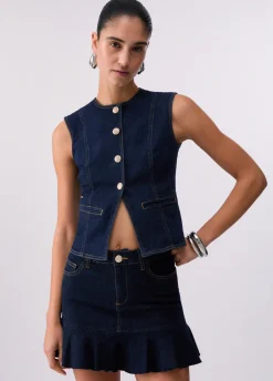 Gilet in denim slim fit