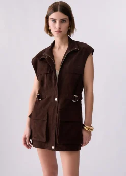 Gilet in suede