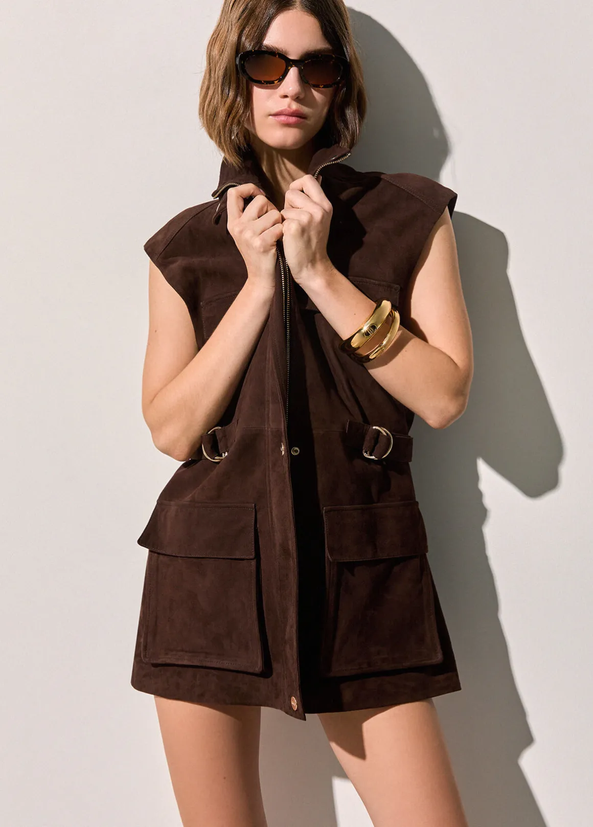 Gilet in suede