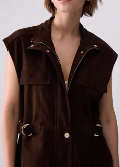 Gilet in suede