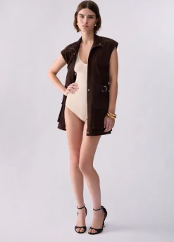 Gilet in suede