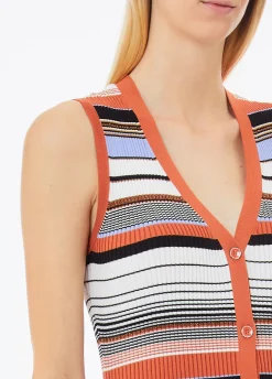 Gilet lungo a righe