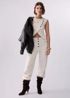 Gilet slim fit asimmetrico
