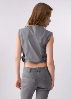 Gilet slim fit asimmetrico