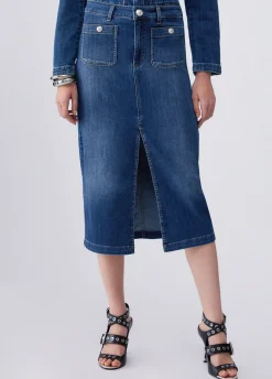 Gonna longuette in denim