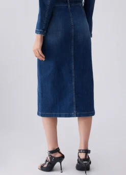 Gonna longuette in denim