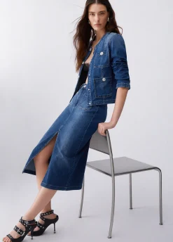 Gonna longuette in denim