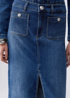 Gonna longuette in denim