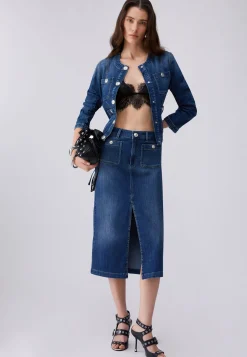 Gonna longuette in denim
