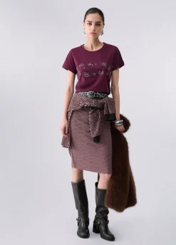 Gonna midi in maglia jacquard