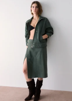 Gonna midi in suede
